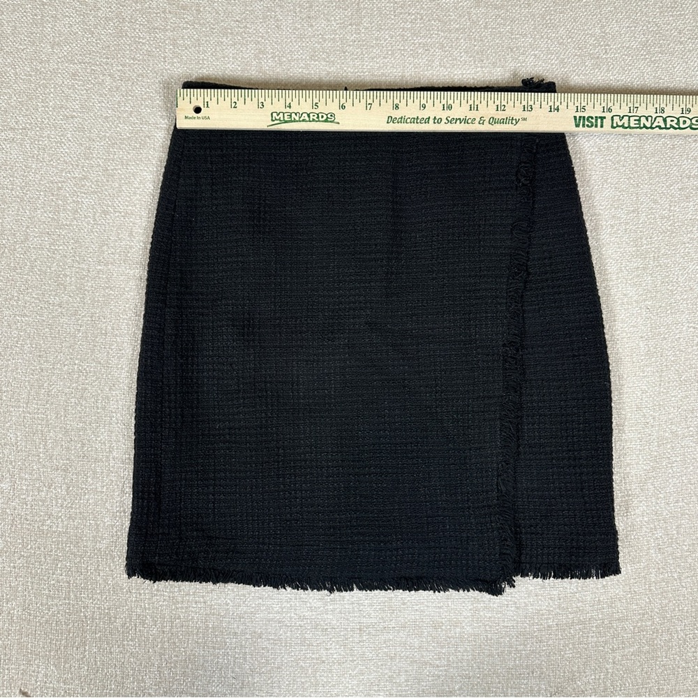 Ann Taylor Womens Wrap Skirt Black Tie Waist Career Office Knee Length - Picture 2 of 7